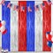 2 Pack 4th of July Party Supplies, 3.28 FT x 7.05 FT 4th of July Tinsel Backdrop, Blue Silver Red Color Fringe Curtains Streamer Backdrop, 4th of July Photo Backdrop Party Decorations